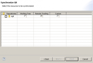 EGit new synchronization wizard - page 1
